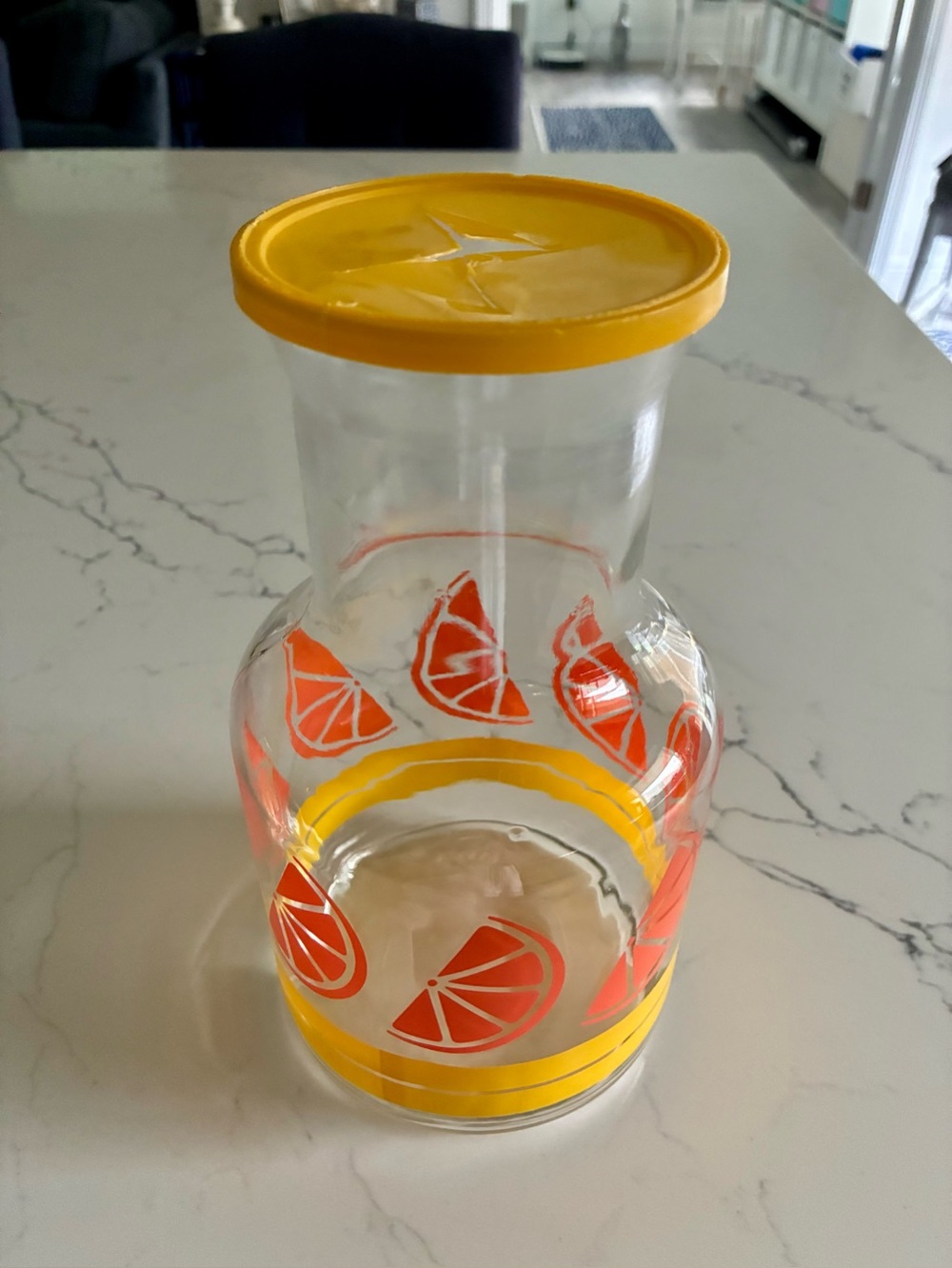 Vintage Libbey MCM Orange Slice Glass Juice Carafe Pitcher 56 oz